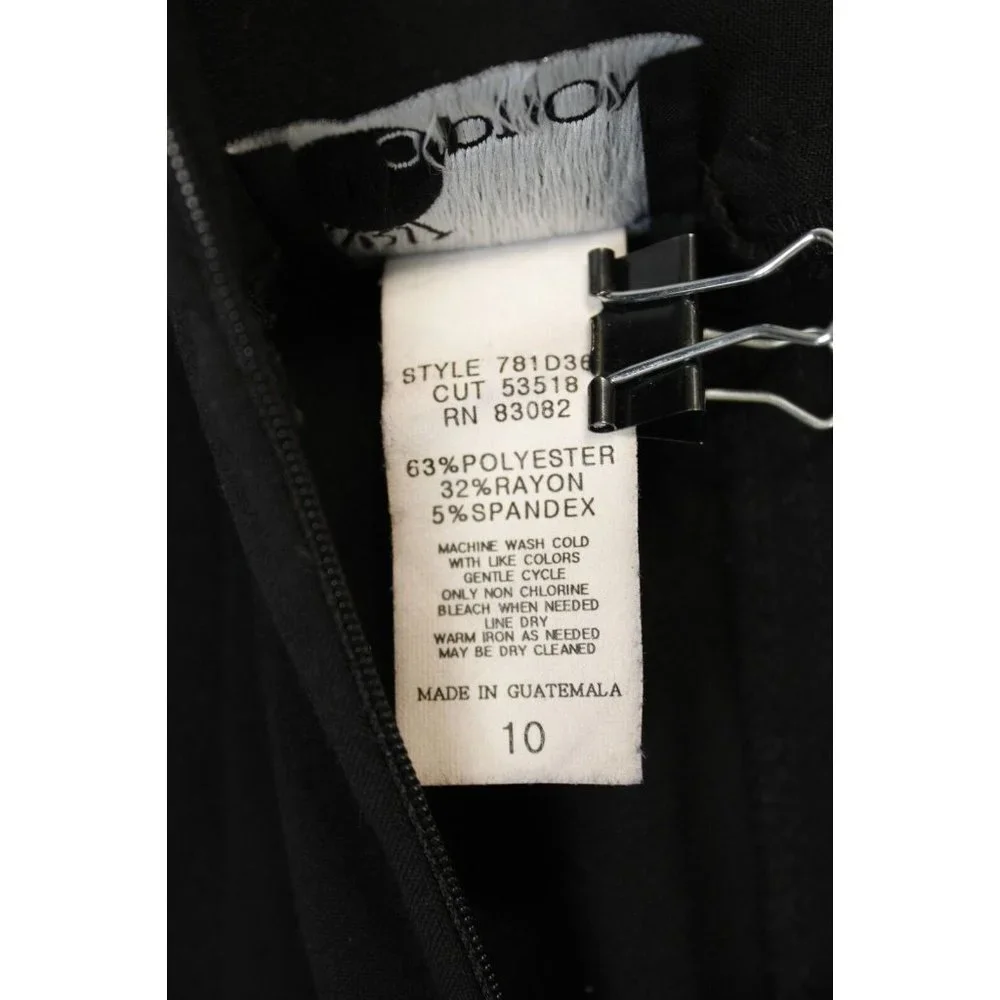 First Option Skirt Women 10 Knee Length Casual Zip Back Closure Fluted Hem Black